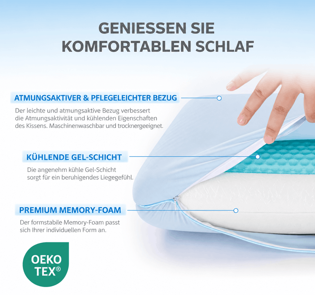 Kühlendes Memory-Foam-Kissen CoolCloud