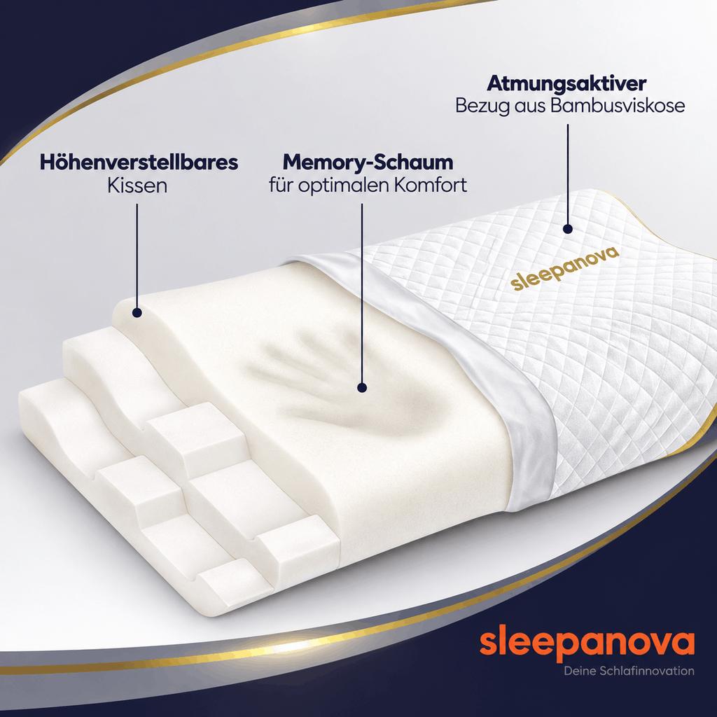 Ergonomisches Nackenstützkissen ErgoFlex – Höhenverstellbar