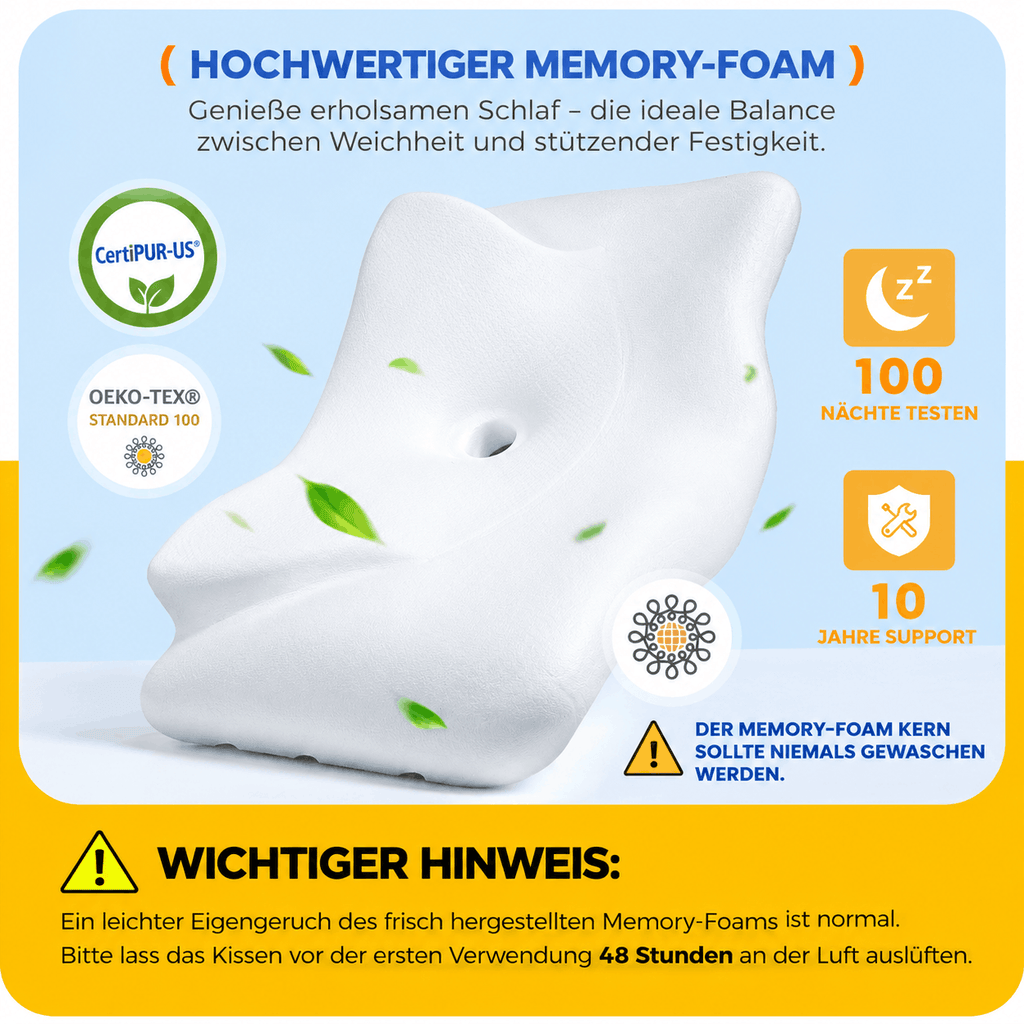 Ergonomisches Nackenstützkissen ErgoNest – Höhenverstellbar