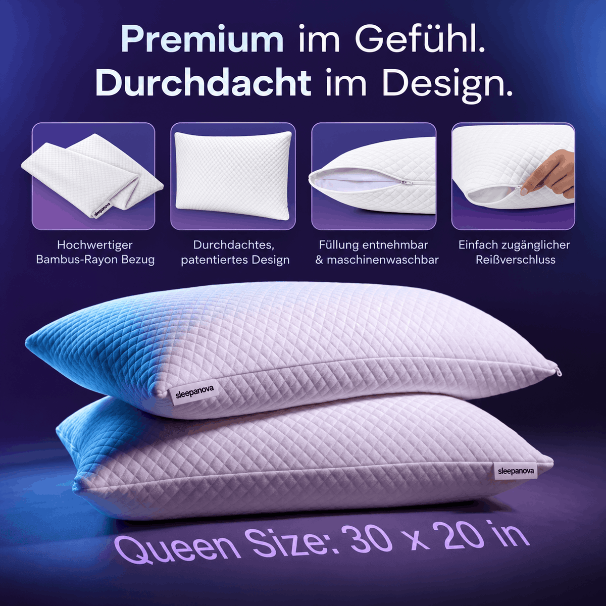 Höhenverstellbares Memory-Foam-Kissen FlexCloud
